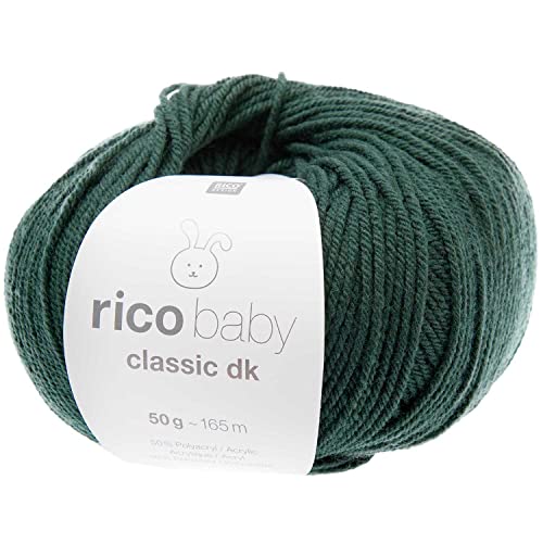 Rico Design Babywolle grün, Baby Classic dk Häkelwolle, Strickgarn, 50g, 50% Polyacryl 50% Polyamid (75 alge) von Rico Design