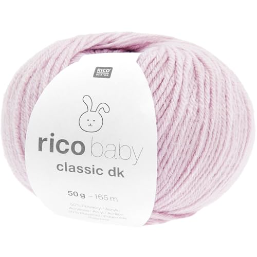 Rico Design Babywolle pastell, Baby Classic dk Häkelwolle, Strickgarn, 50g, 50% Polyacryl 50% Polyamid (85 veilchen) von Rico Design