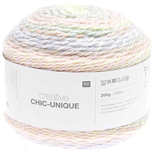 Rico Design Creative Chic-Unique Bobbel Farbverlaufswolle Nadelstärke 6 mm zum Stricken und Häkeln, 200g (13 spring) von Rico Design