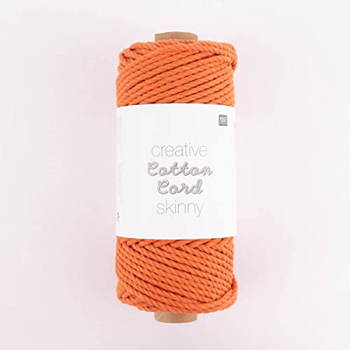 Rico Design Creative Cotton Cord Skinny 190g 55m, Farbe:009 orange von Rico Design