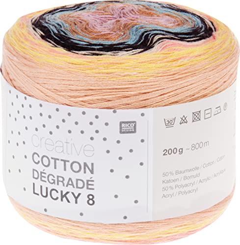 Rico Design Creative Cotton Dégradé Lucky 8, 200 g, ca. 800 m Retro (8) von Rico Design