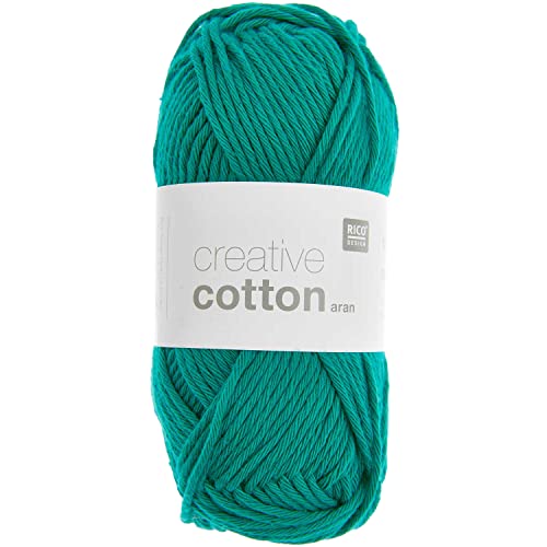 Rico Design Creative Cotton aran 50 g ca. 85 m Wolle Wollschnur Häkelwolle Häkeln Basteln Knäuel Aqua von Rico Design