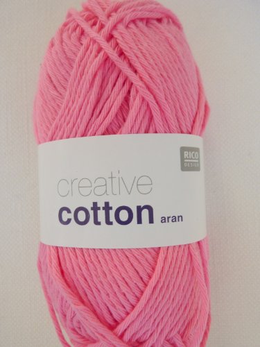 Rico Design Creative Cotton aran 50 g ca. 85 m Wolle Wollschnur Häkelwolle Häkeln Basteln Knäuel Bonbonrosa von Rico Design