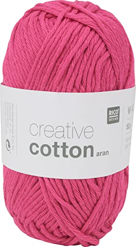 Rico Design Creative Cotton aran 50 g ca. 85 m Wolle Wollschnur Häkelwolle Häkeln Basteln Knäuel Flamingo von Rico Design