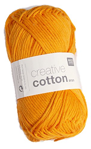 Rico Design Creative Cotton aran 50 g ca. 85 m Wolle Wollschnur Häkelwolle Häkeln Basteln Knäuel Mandarine von Rico Design