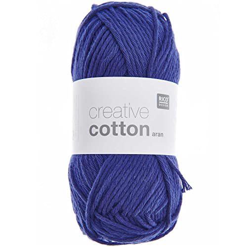 Rico Design Creative Cotton aran 50 g ca. 85 m Wolle Wollschnur Häkelwolle Häkeln Basteln Knäuel Veilchen von Rico Design