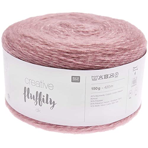 Rico Design Creative Fluffily altrosa (10), 150g Bobbel Flauschgarn Kuschelwolle zum Stricken oder Häkeln von Rico Design