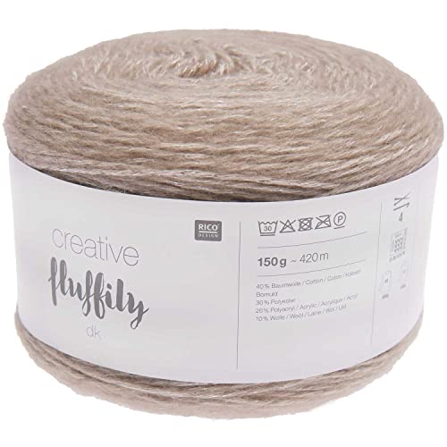 Rico Design Creative Fluffily staub (11), 150g Bobbel Flauschgarn Kuschelwolle zum Stricken oder Häkeln von Rico Design