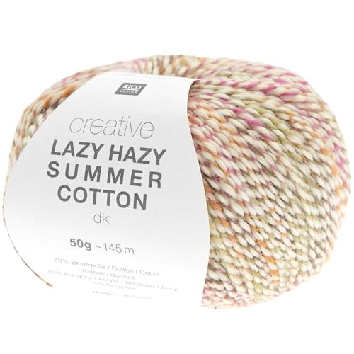 Rico Design Creative Lazy Hazy Summer Cotton dk | Baumwollgarn Sommerwolle bunt zum Stricken und Häkeln | 50g (31) von Rico Design