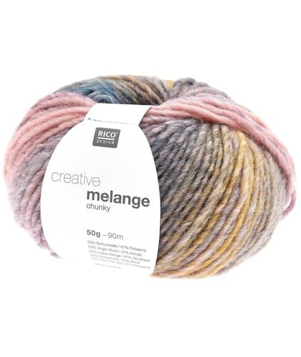 Rico Design Garn: Melange Chunky, 85 m bis 50 g, Nadelstärke 7, Maschinenwäsche, Acryl-Wollmischung von Rico Design