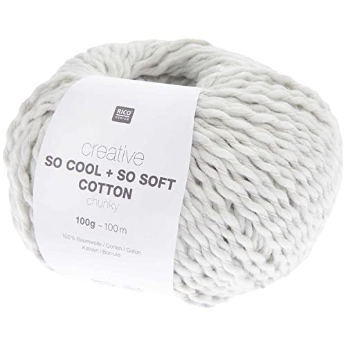 Rico Design Creative So Cool + So Soft Cotton Chunky, 100 g, ca. 100 m Silbergrau Silbergrau von Rico Design