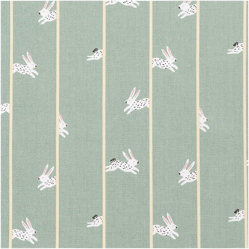 Druckstoff Canvas Bunny Hop mint 50x140cm von Rico Design