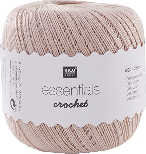 Rico Design Essentials Crochet, 100 Prozent Baumwolle, Puder von Rico Design