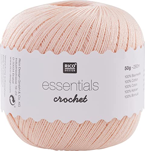 Rico Design Essentials Crochet Häkelgarn, 100% Baumwolle, Beige_P 027 Nude von Rico Design