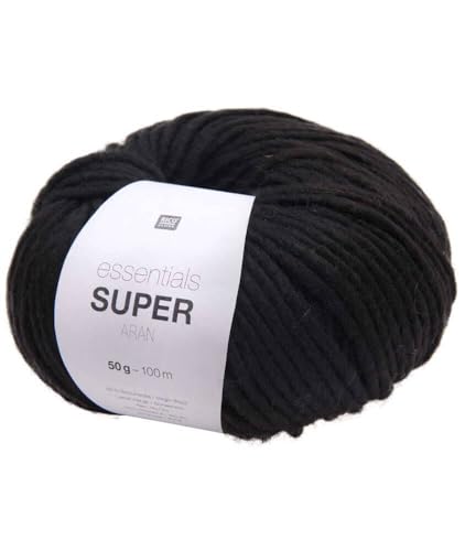 Rico Design Super Aran Wolle Garn 50g 100m Schwarz von Rico Design