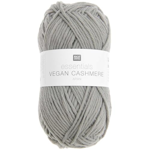 Rico Design Essentials Vegan Cashmere aran, Strickgarn 100% Polyamid, 50g (08 grau) von Rico Design