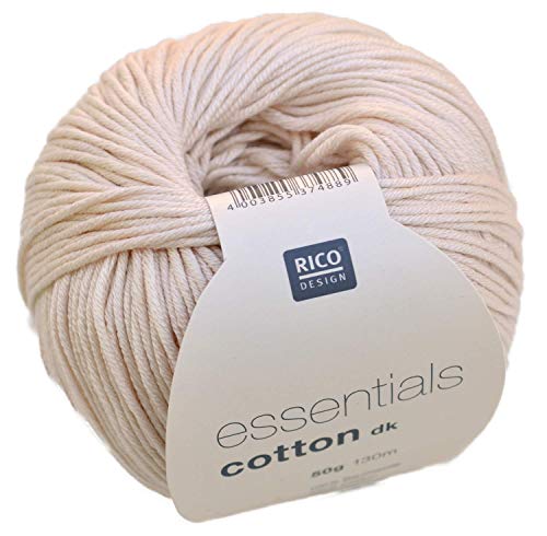 Rico Design Essentials doppelt gestrickt Garn, 100% Baumwolle, Natur von Rico Design