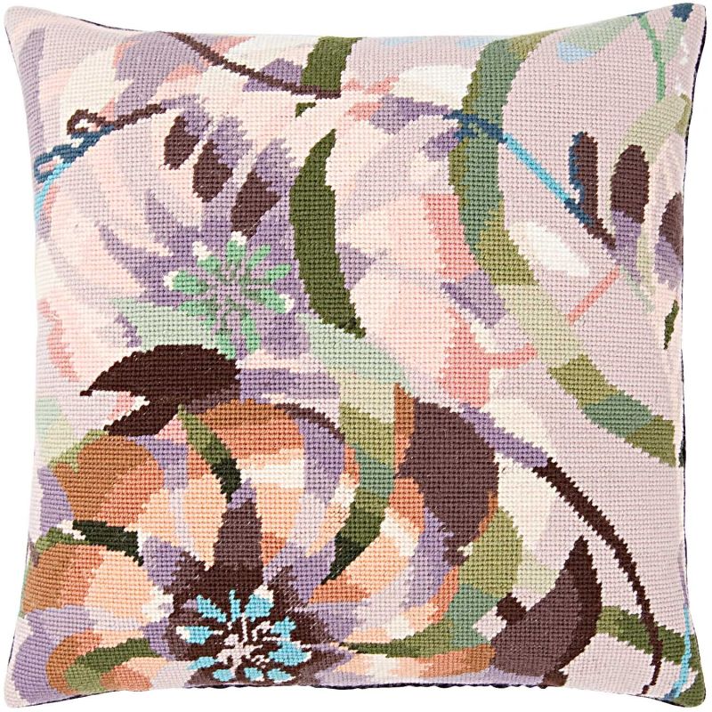 Gobelin Kissen Blüten 40x40cm zum Sticken von Rico Design