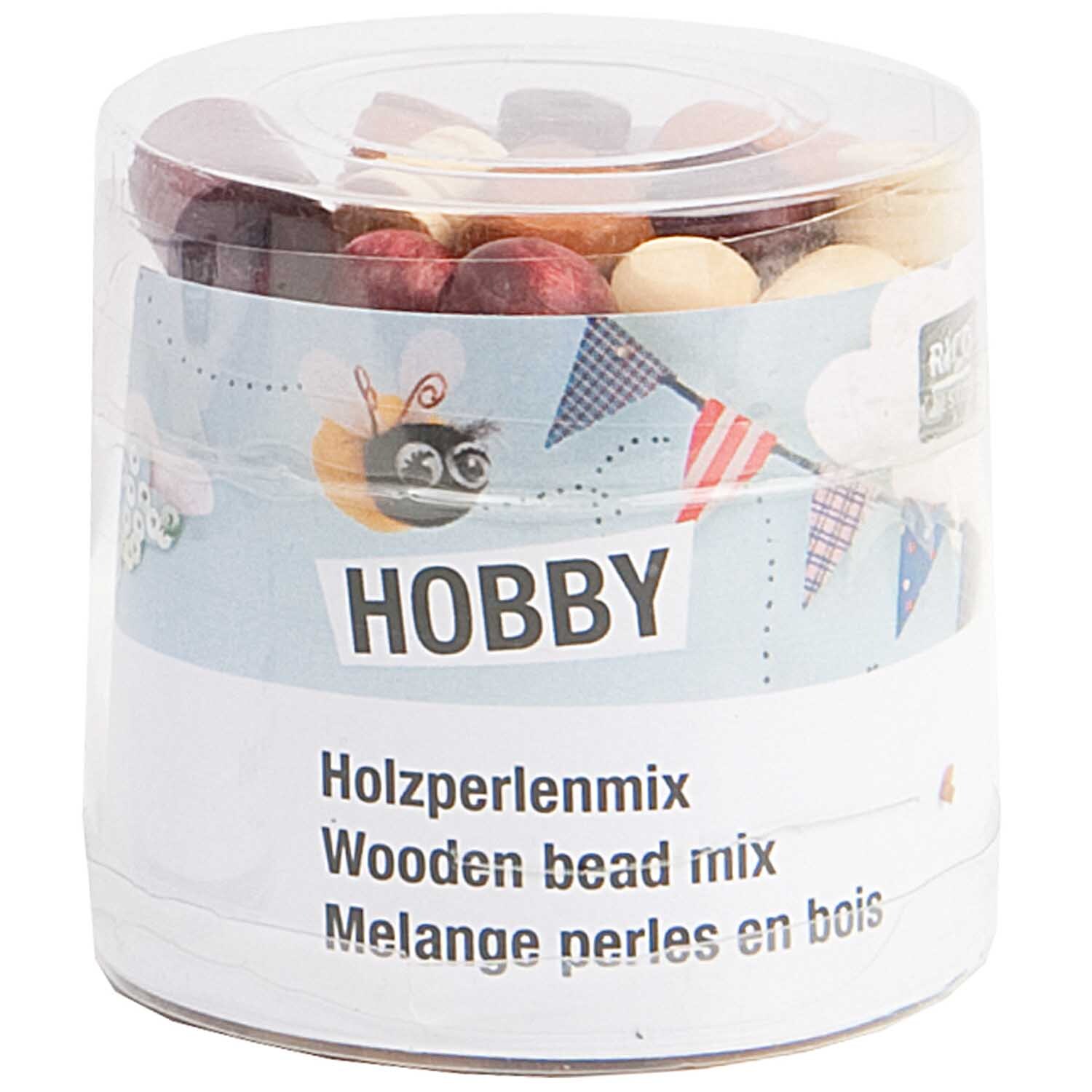 Holz-Perlen Mix natur 100g Holz-Perlen Mix natur 100g von Rico Design