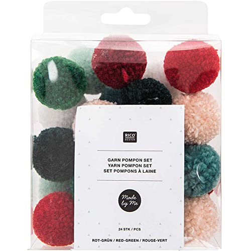 Sortiment Runde Pompons Weihnachten 3cm 24pcs von Rico Design