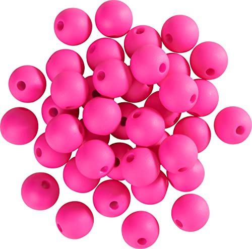 Rico Design Neon-Perlen matt Ø 8mm 40 Stück Schmuck-Perlen Kugel Kette Basteln Pink von Rico Design