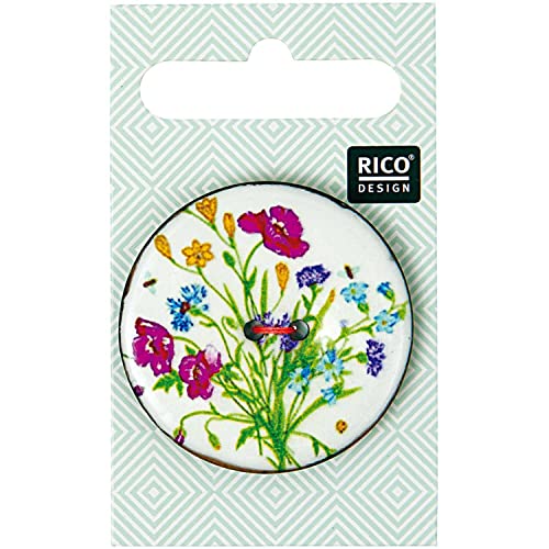 Rico Design Neu!! Knopf floral-weiß von Rico Design