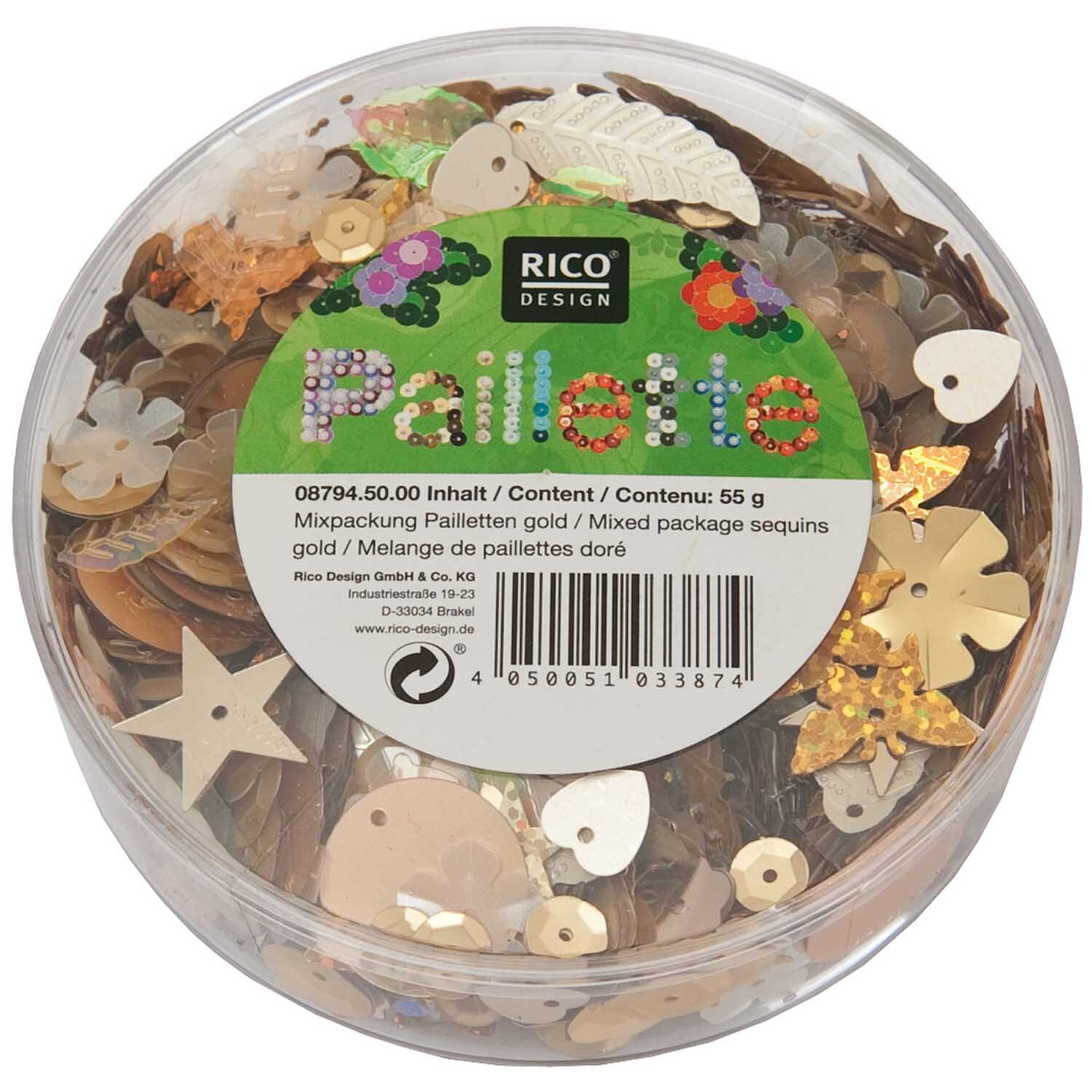 Pailletten Mix gold 55g Pailletten Mix gold 55g von Rico Design