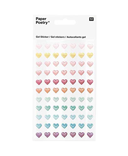 Rico Design Paper Poetry Sticker Aufkleber für Scrapbooking und vieles mehr (Herzen Glitzer) von Rico Design