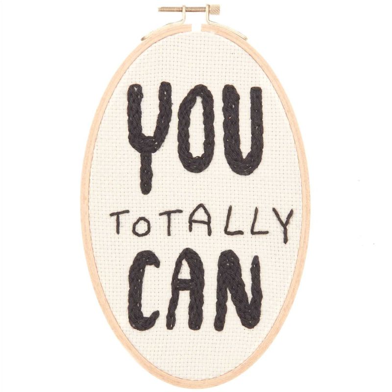 Punch Needle Packung Bild You Totally Can oval 13x21cm von Rico Design