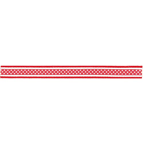 Rico Design | Ribbon Muster weiß-rot 13mm 2m von Rico Design