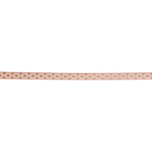 Rico Design Schleifenband mit kleinen Punkten, Rosa/Gold, glitzernd, für Scrapbooking, Nähen, Basteln, 2 m von Rico Design