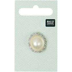 Schmuckknopf mit Perle 2cm von Rico Design