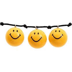 Smiley® Originals Perlen rund mit Anhänger gelb 16mm 4 Stück von Rico Design