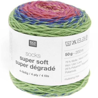 Socks Super Soft Super Dégradé 4-fädig von Rico Design