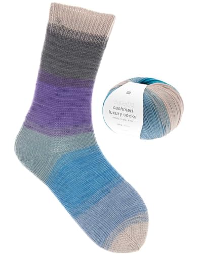 Rico Design Superba Cashmeri Luxury Socks | Sockenwolle mit Kaschmir | Strumpfwolle 4-fädig | Sockengarn mit Farbverlauf (33 | winter darks) von Rico Design