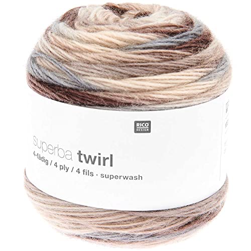 Rico Design Superba Twirl | Sockenwolle 4fädig mit Farbverlauf | Sockengarn zum Stricken für zwei unterschiedliche Socken | 100g (02) von Rico Design