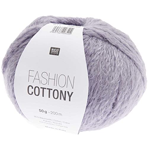 Rico Design Wolle Fashion Cottony | Sommerwolle zum Häkeln und Stricken | weiches leichtes Baumwollmischgarn mit 85% Baumwolle (11 lavendel) von Rico Design