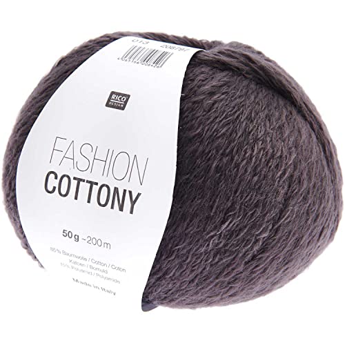 Rico Design Wolle Fashion Cottony | Sommerwolle zum Häkeln und Stricken | weiches leichtes Baumwollmischgarn mit 85% Baumwolle (13 mauve) von Rico Design