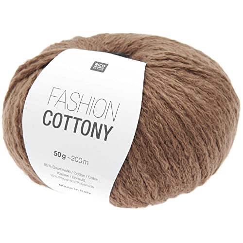 Rico Design Wolle Fashion Cottony | Sommerwolle zum Häkeln und Stricken | weiches leichtes Baumwollmischgarn mit 85% Baumwolle (17 taupe) von Rico Design