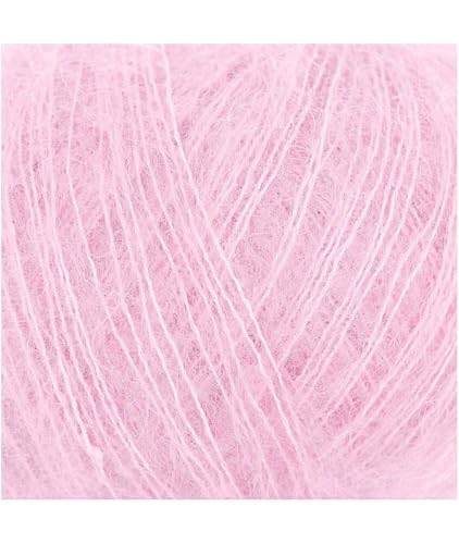 Rico Essentials Super Kid Mohair Loves Silk, Fb. 009 – Hellrose, Lacegarn Aus Super Kid Mohair Und Seide zum Stricken und Häkeln, Lacewolle Nadelstärke 4,5 mm von Rico Design