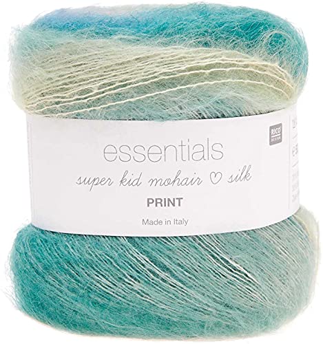 Rico Essentials Super Kid Mohair Loves Silk Print, Lacegarn Mohair Seide Farbverlauf zum Stricken und Häkeln (11 spring) von theofeel