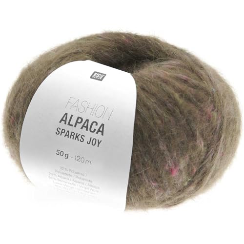 Rico Fashion Alpaca Sparks Joy Alpakawolle | Strickwolle Häkelwolle mit Alpaka Wolle Baumwolle | Strickgarn 50g 120m (07 taupe) von Rico Design