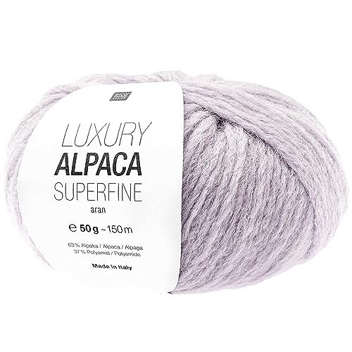 Rico Luxury Alpaca Superfine Aran | Weiche Alpakawolle lila flieder zum Stricken und Häkeln | Wolle Nadelstärke 5 bis 6 mm (021 Flieder) von Rico Design