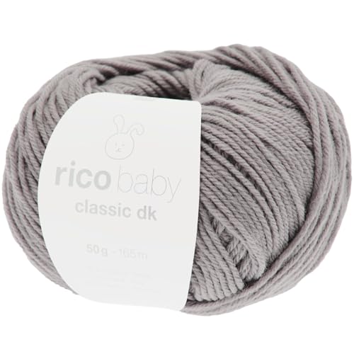 Rico Wolle Baby Classic dk, Babywolle weich und pflegeleicht zum Stricken oder Häkeln, 50% Polyamid, 50% Polyacryl, 50g 165m, Nadelstärke 3,5-4 mm (041 mauve) von Rico Design