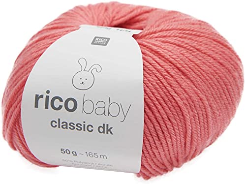 Rico Wolle Baby Classic dk, Babywolle weich und pflegeleicht zum Stricken oder Häkeln, 50% Polyamid, 50% Polyacryl, 50g 165m, Nadelstärke 3,5-4 mm (076 pink) von Rico Design