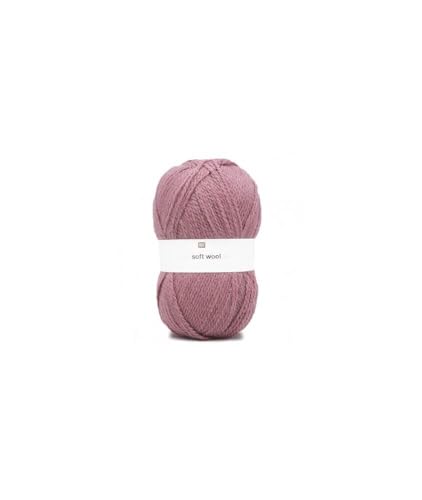 Rico creative Soft Wool Aran Fb. 013 - Mauve, 100g weiche, Pflegeleichte Wolle Altrosa, für Nadelstärke 5 mm von Rico Design