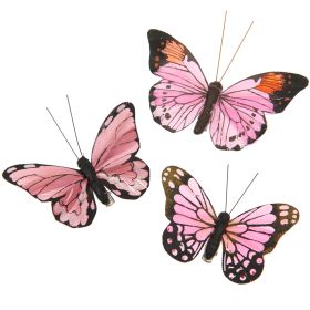 Schmetterling mit Clip Rosa von Rico Design