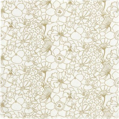 Servietten Blumen Gold von Rico Design