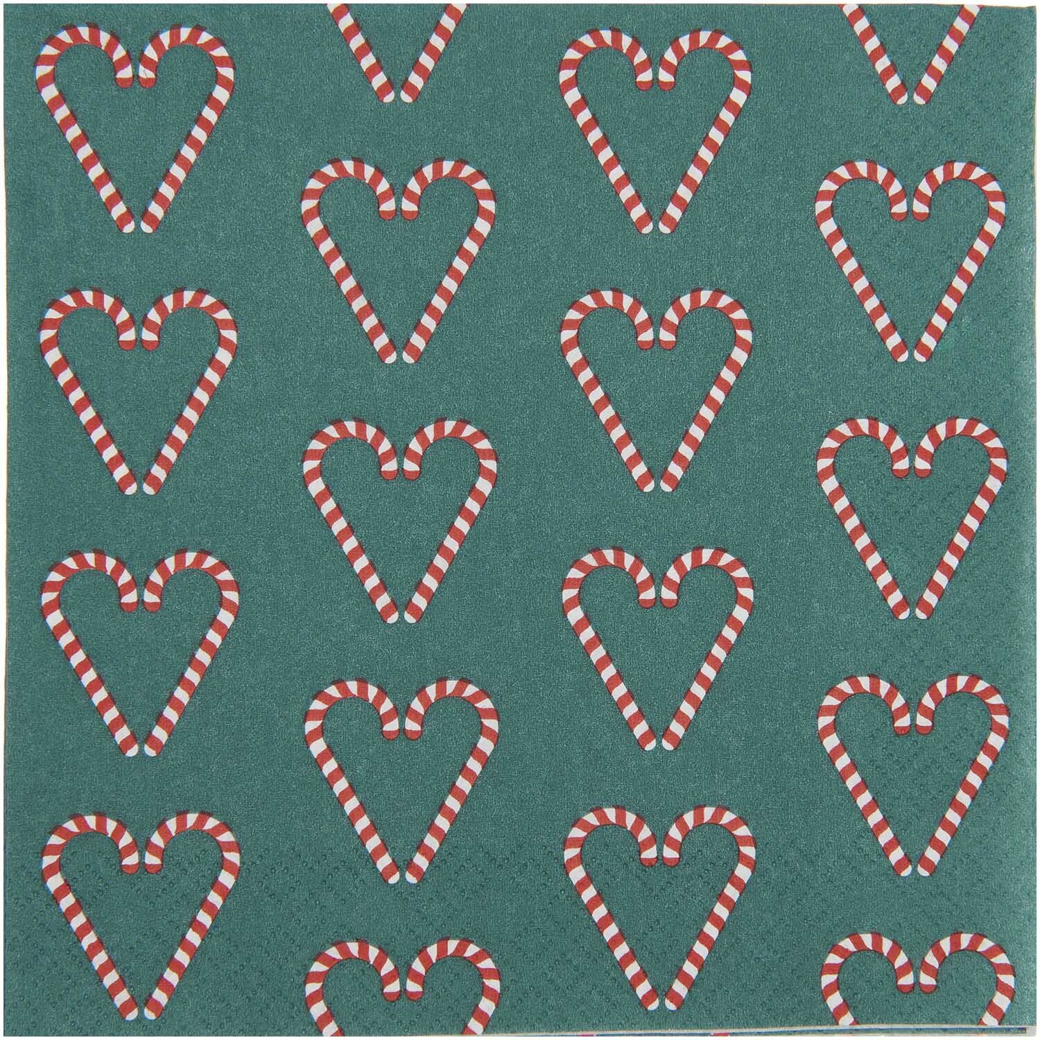 Servietten Zuckerstangen Herzen 33x33cm 20 Stück Servietten Zuckerstangen Herzen 33x33cm 20 Stück von Rico Design