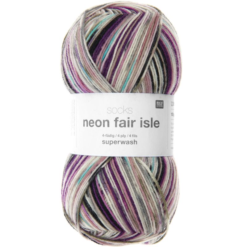 Socks Neon Fair Isle 4-fädig von Rico Design